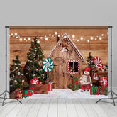Lofaris Toy Doll Gifts Wood Door And Window Chrismas Backdrop